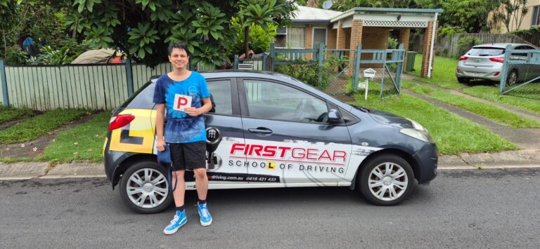 Andrew D celebrating passing their driving test