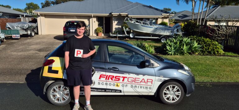 Samuel P. celebrating passing their driving test